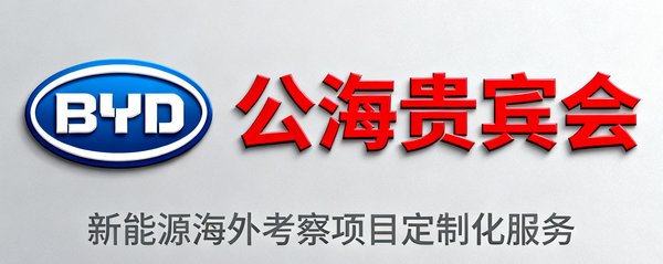比亚迪股份有限公司品牌标识，公海贵宾会为其新能源海外考察项目提供定制化服务